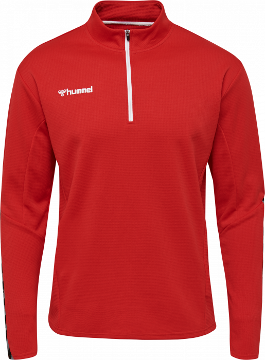 Hummel - Authentic Sweatshirt Med Halv Lynlås - True Red